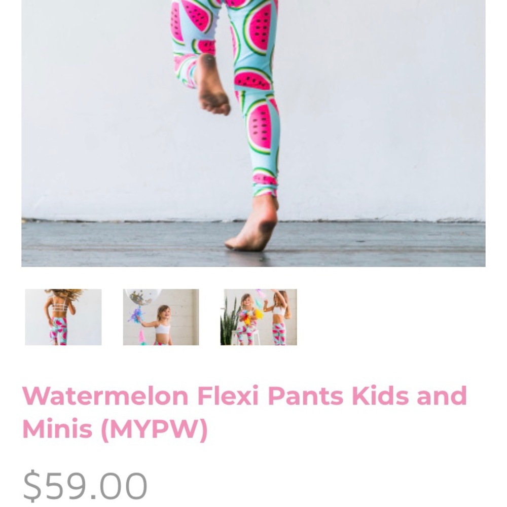 Flexi Lexi mini girls leggings. Watermelon XS